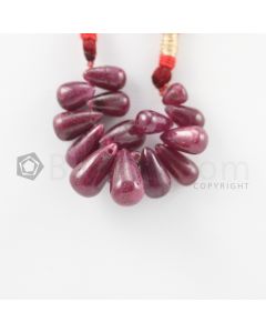 8.50 to 11.50 mm - Dark Red Ruby Drops - 34.50 carats (RDr1037)
