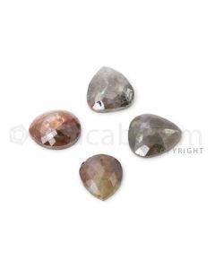 4 Medium Tones Diamond Pear Shape Rose Cut Diamonds - 6.18 cts. (DRC1297)