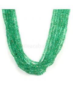 8 Lines - Medium Green Emerald Faceted Beads - 397.00 - 2 to 4.8 mm (EMFB1106)