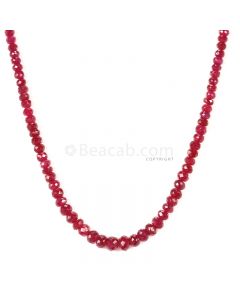1 Line - Medium Red Ruby Faceted Beads - 62.00 - 3.7 to 5.5 mm (RFB1114)
