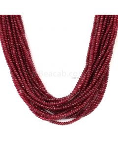 17 Lines - Medium Red Ruby Smooth (Plain) Beads - 657.50 - 2.5 to 3.5 mm (RSB1059)