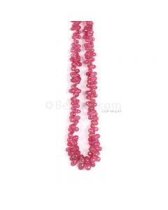2 Lines - Light Red Ruby Faceted Drops - 184.00 cts - 3.8 x 4.7 mm to 4.6 x 8 mm (RDR1058)