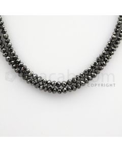 1.70 to 3.40 mm - Black Diamond Faceted Beads - 41.64 carats - 15 inches (BDIA1014)