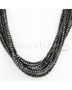 2.70 to 3.20 mm - Black Diamond Faceted Beads - 253.15 carats - 15 inches (BDIA1016)