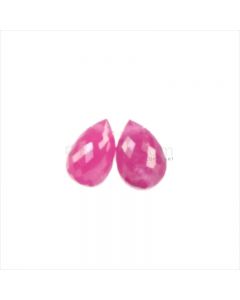 2 Pcs - Medium Pink Sapphire Faceted Drops - 2.56 cts - 6.7 x 4.3 mm & 6.6 x 4.2 mm (MSFD1053)