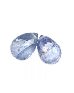 2 Pcs - Light Blue Sapphire Faceted Drops - 4.68 cts - 7.8 x 5.7 mm & 8.3 x 5.7 mm (MSFD1126)