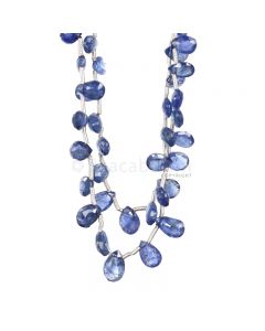 2 Lines - Medium Blue Sapphire Faceted Drops - 46.95 cts - 4.1 x 3.6 mm to 7.9 x 5.6 mm (SDR1034)