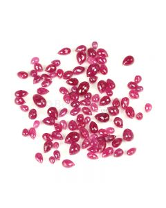 99 Pcs - Medium Pink Pink Sapphire Faceted Drops - 160.00 cts - 5 x 3.6 mm to 10.5 x 7.1 mm (PSDR1016)