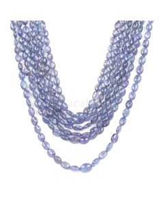 6 Lines - Violet Tanzanite Tumbled Beads - 403.00 cts - 3.8 x 3.6 mm to 9.3 x 7.5 mm (TZTUB1039)