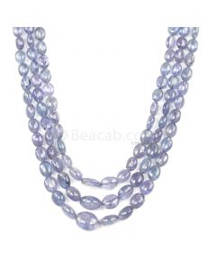 3 Lines - Violet Tanzanite Tumbled Beads - 312.60 cts - 6 x 5.6 mm to 12.6 x 10.2 mm (TZTUB1024)