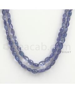 4.00 to 8.00 mm - Tanzanite Faceted Tumbled Beads - 129.15 carats - 20 to 21 inches (TzFTuB1011)