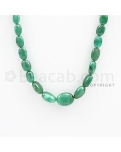 6.00 to 14.50 mm - Emerald Tumbled Beads - 123.15 carats - 21 inches (EmTuB1006)