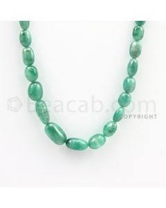 6.00 to 14.50 mm - Emerald Tumbled Beads - 116.00 carats - 19 inches (EmTuB1007)