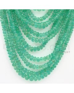 3.50 to 8.00 mm - 18 Lines - Emerald Faceted Beads - 13 to 27 inches (EmFB1019)