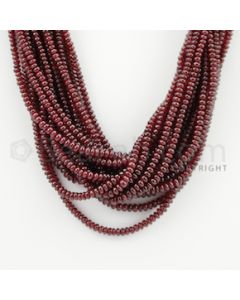 2.20 to 3.50 mm - 18 Lines - Ruby Smooth Beads - 16 inches (RSB1002)