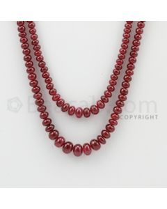 3.00 to 7.00 mm - 2 Lines - Ruby Smooth Beads - 14 to 16 inches (RSB1029)