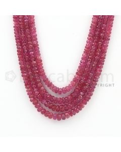 3.30 to 5.60 mm - Pink Sapphire Faceted Beads - 323.00 Carats - 4 Lines (PnSFB1031)