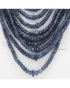 2.50 to 5.00 mm - 25 Lines - Sapphire Faceted Beads - 17 to 31 inches (SFB1016)