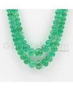 4.00 to 11.50 mm - 2 Lines - Emerald Smooth Beads - 19 to 20 inches (EmSB1005)