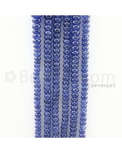 3.50 to 8.00 mm - 5 Lines - Sapphire Smooth Beads - 17 inches (SSB1014)