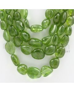 5.50 to 16.50 mm - 4 Lines - Peridot Smooth Tumbled Beads - 18 to 22 inches (PSTu1002)