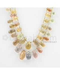 5.40 to 14.00 mm - 2 Lines - Multi-Sapphire Pear Drops - 15 inches (MSPD1011)