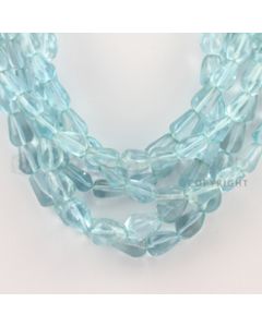 9.00 to 11.00 mm - 6 Lines - Blue Topaz Tumbled Beads - 18 inches (BTTuB1007)