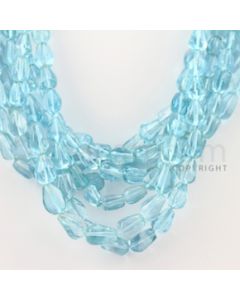 8.50 to 12.50 mm - 7 Lines - Blue Topaz Tumbled Beads - 17 inches (BTTuB1008)