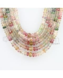 3.00 to 6.50 mm - 5 Lines - Tourmaline Faceted Beads - 18 to 21 inches (MuToFB1033)