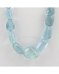 14 to 27 mm - 1 Line - Aquamarine Gemstone Tumbled Beads - 573.75 carats (AqTuB1051)