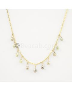 4.50 to 5 mm  - Medium Tones Diamond Drop Necklace - 16.50 carats (GDNKL1030)