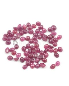 6 x 5 mm - Medium Red Oval Ruby Cabochons - 81 pieces - 85.13 carats (RuCab1038)