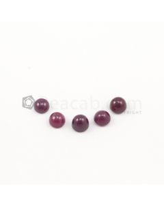 7 mm - Dark Red Round Ruby Cabochons - 5 pieces - 11.54 carats (RuCab1058)