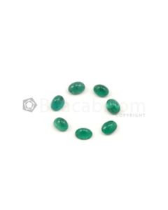 8 x 6 mm - Medium Green Oval Emerald Cabochons - 7 pieces - 9.13 carats (EmCab1007)