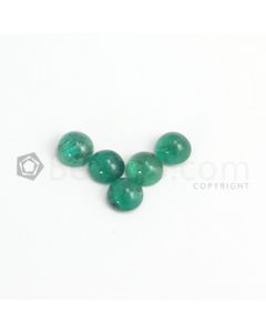 8 mm - Medium Green Round Emerald Cabochon - 5 pieces - 9.82 carats (EmCab1073)