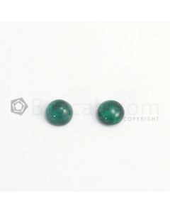 7 mm - Dark Green Round Emerald Cabochon - 2 pieces - 2.95 carats (EmCab1076)