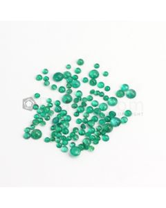 3 to 6 mm - Medium Green Round Emerald Cabochon - 118 pieces - 26.75 carats (EmCab1085)