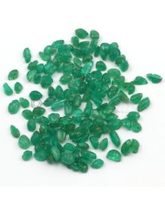 5 x 3.50 mm to 9 x 3.50 mm - Medium Green Emerald Carving - 132 pieces - 57.31 carats (EmCar1035)