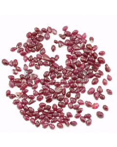 5.50 x 3.50 mm to 8.20 x 5.70 mm - Medium Red Ruby Leaf Shape Carving - 210 piece - 128.64 carats (RCar1020)