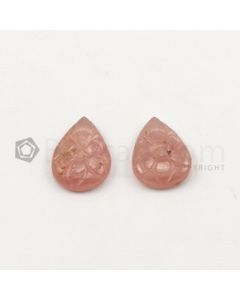 14.50 x 11 mm - Medium Tones Multi-Sapphire Pear Shape Carving - 2 pieces - 11.70 carats (MSCar1024)