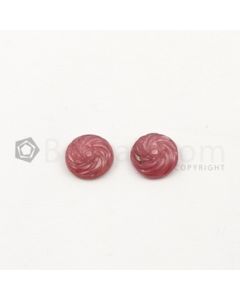 9 mm - Medium Pink Multi-Sapphire Circle Shape Carving - 2 pieces - 4.56 carats (MSCar1035)