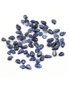 6.20 x 4.80 mm to 8.30 x 5 mm - Dark Blue Sapphire Leaf Shape - 71 Pieces - 48.92 carats (SCar1048)