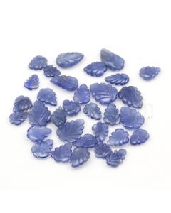7 x 5.80 mm to 13 x 10 mm - Medium Blue Sapphire Leaf Shape - 32 Pieces - 46.33 carats (SCar1049)