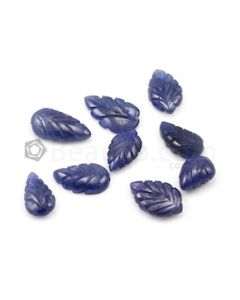 12.20 x 9.20 mm to 17.70 x 10 mm - Dark Blue Sapphire Leaf Shape - 9 Pieces - 51.70 carats (SCar1054)