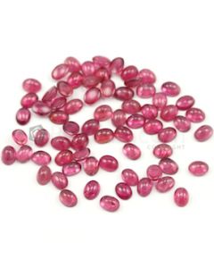 7.80 x 6.20 mm to 8 x 6.10 mm - Dark Pink Tourmaline Oval Cabochons - 69 Pieces - 94.34 carats (ToCab1049)