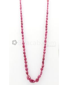 1 Lines - 6.20 x 8.50 mm to 11 x 18 mm Dark Pink Color Pink Sapphire Tumbled Gemstone Beads - 222 carats (PnSTuB1049)