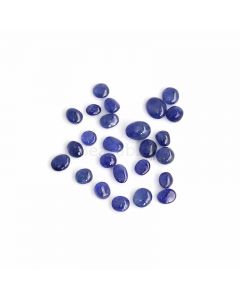 25 Pcs - Medium Blue Sapphire Oval Cabochons - 47.84 ct. - 6.3 x 6.4 mm to 8.1 x 10.3 mm (SACAB1080)