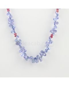4 to 7 mm - 1 Line - Tanzanite Drops Necklace  - 87.50 carats (CSNKL1122)