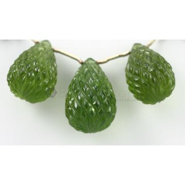 21 to 24 mm - Dark Green Peridot Carved Drops - 121.00 carats (PDr1039)-OOS
