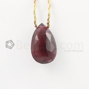29 mm - Dark Purple-Red Tourmaline Faceted Drops - 49.50 carats (ToDr1061)
